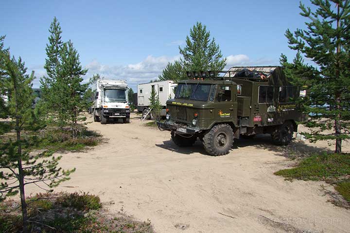 4x4 Camper / truck off-road on Kola Peninsula in Arctic Russia.