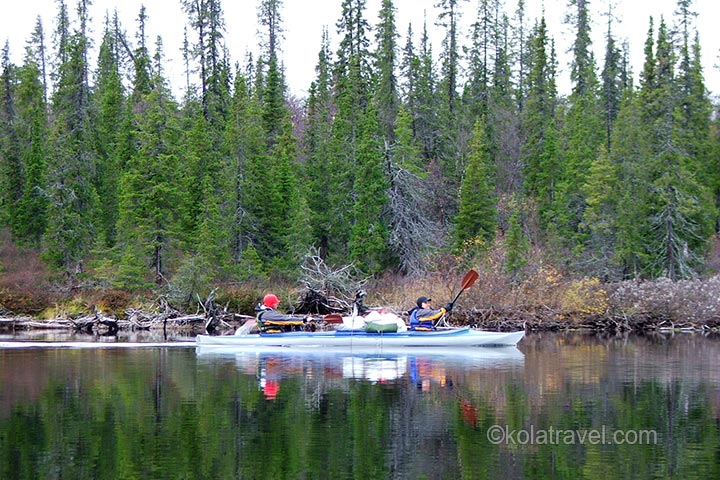 Discover Russian Lapland by kayak! This kayaking tour starts not far from Saami village Lovozero in the centre of Kola Peninsula. Following the Voronia river we paddle almost to the Barents Sea.